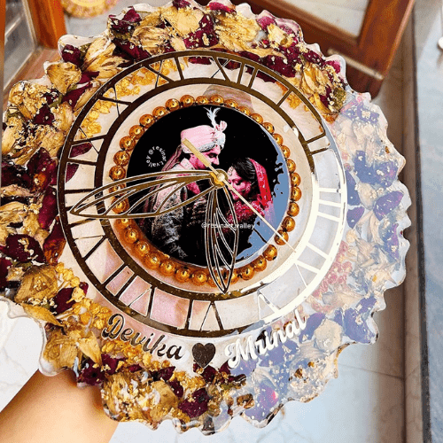 Timeless Varmala Preservation Resin Clock