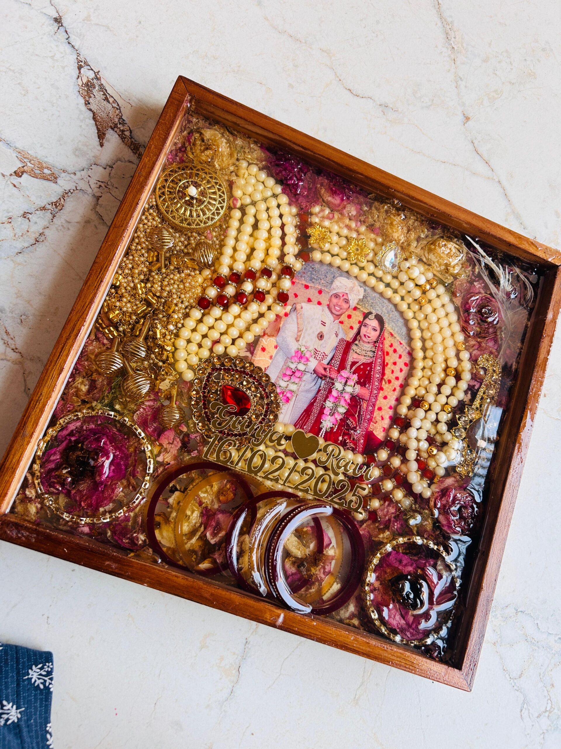 Square Teakwood Frames – Resin Varmala Preservation