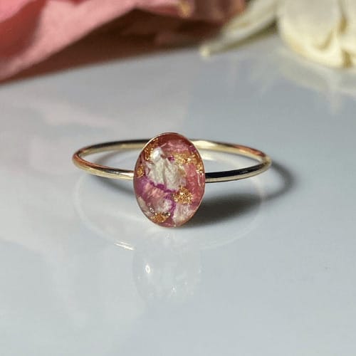Oval Floral Resin Ring