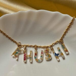 Personalised Resin Name Pendant ( standard chain)