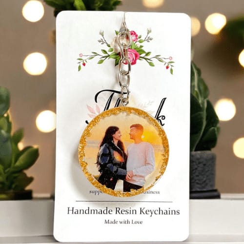 Customized Couple Photo Resin Keychain