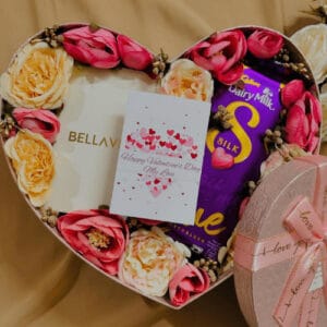 Heart in Bloom – Luxury Rose Day Perfume, Chocolate & Flower Gift Box
