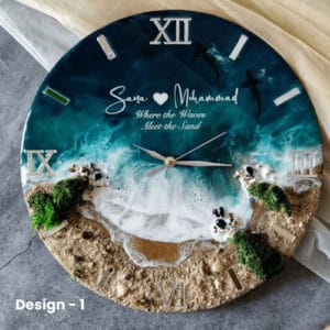 Ocean Promise Resin Clock