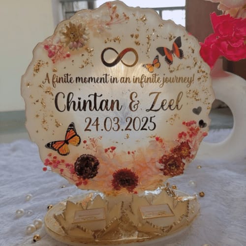 Floral Forever Resin Ring Ceremony Platter