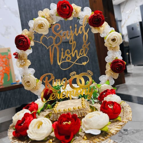 Royal Floral Ring Ceremony Platter