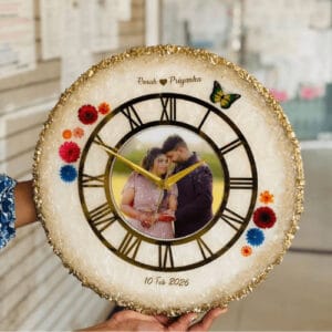 Forever Love Personalized Resin Photo Clock