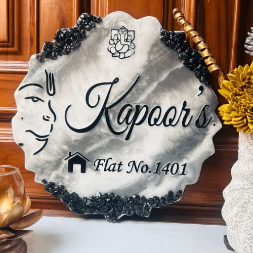Divine Marble Resin Name Plate – Pehttps://upharghar.com/product/divine-marble-resin-name-plate-personalized-ganesh-design/rsonalized Ganesh Design