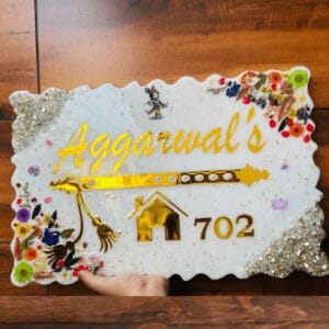 Divine Floral Resin Name Plate