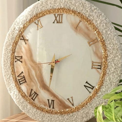 Marble Luxe Resin Wall Clock