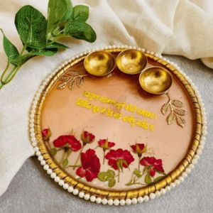 Divine Aura – Handcrafted Resin Pooja Thali