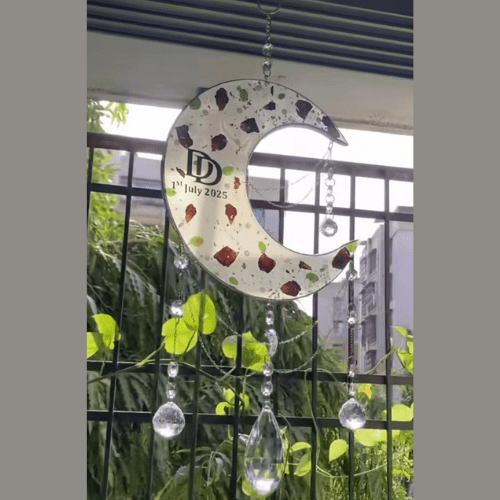 Celestial Harmony – Personalized Resin Moon Wind Chime