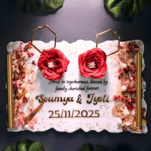 Luxury Personalized Floral Wedding Ring Platter