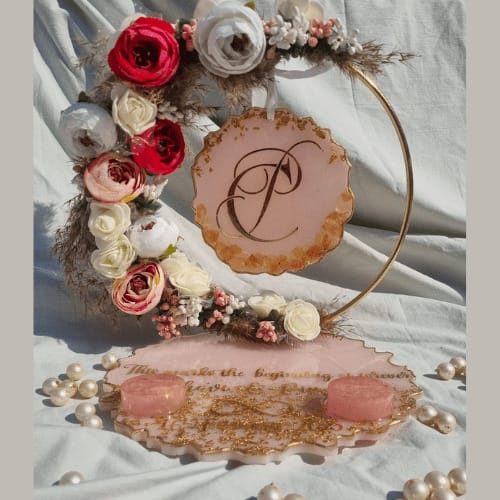 Luxury Personalized Resin Hoop Ring Platter