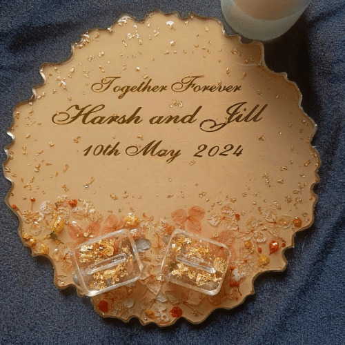 Forever Vows Personalized Resin Engagement Ring Platter