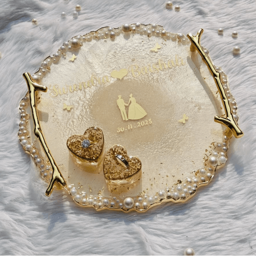 Custom Engagement Ring Platter with Stand